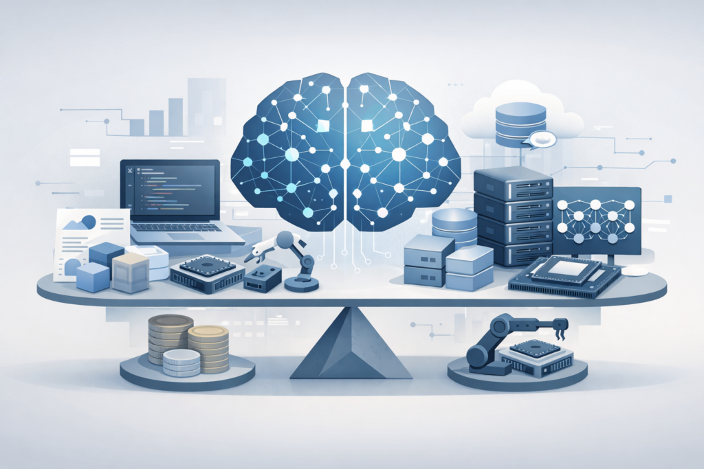 Illustration explaining the Cost of Hiring AI Developers in 2025 and AI development structure